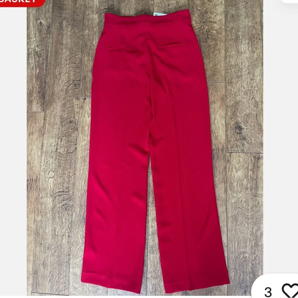 Zara NWT red straight leg dress pants trousers